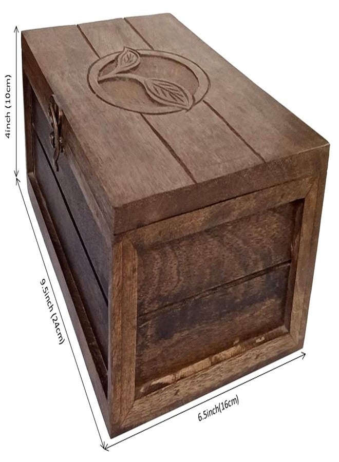 Purpledip Wooden Box For Tea, Coffee, Sugar Or Spices: 6 Slots For Wide Variety (12236A) - Image 5