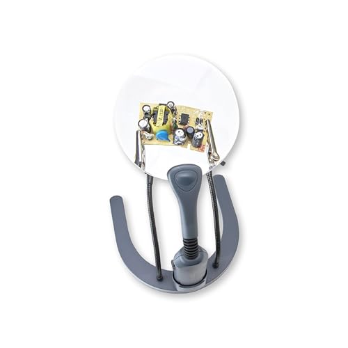 Carson HelpingHands 2x LED Lighted Hand-Held or Hands-Free Flexible Magnifier with Fully Adjustable Clamps and Alligator Teeth (GN-88) - Image 3