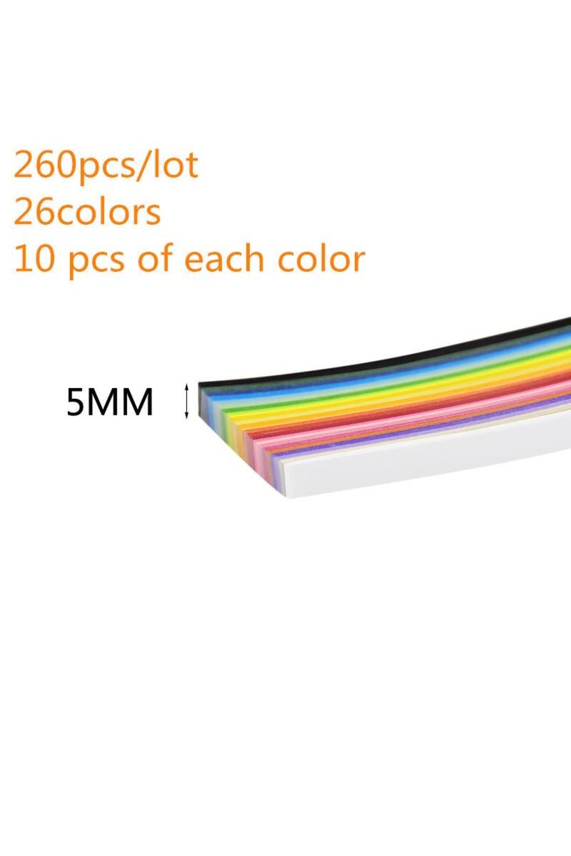 260pcs 5mm 260 Pcs Origami Handmade Children DIY Art Craft Mixed Color Scrapbooking Stripes Quilling