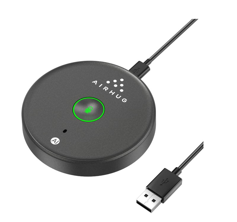AIRHUG USB Microphone,Desktop Computer Mic, Mute Button with LED Indicator,AI Noise Reduction,Plug & Play Omnidirectional Condenser PC Laptop Mics,for Online Calls/Class/Recording Video - Image 1