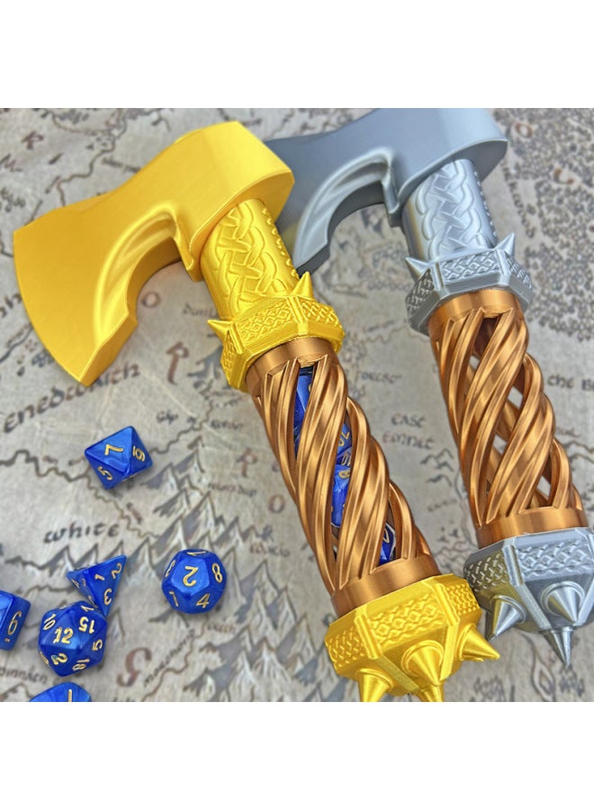 Medieval Axe Dice Storage Box DND Dungeons & Dragons Axe Dice Box Axe Dice-Color:Golden Ax (includes 1 Set Of Blue Dice) - Image 3