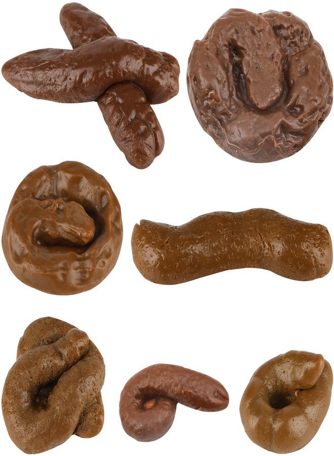 Junware 7 Pieces Fake Poo Realistic Fake Turd Prank Lifelike Poo, Fake Dog Poop Joke Toys for Halloween April Fools' Day Prank Party Supplies - Image 1