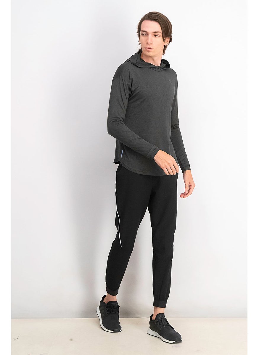PUMA Men Sportswear Fit Training Long Sleeve Studio Knit Hoodie, Dark Grey Heather  - Image 4