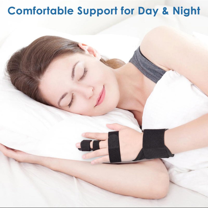 PKSTONE Full Trigger Finger Splint - Hand and Wrist Brace Support for Sprains, Pain Relief, Arthritis, Tendonitis, Fractured Finger - Adjustable Locking Straightener - Image 5