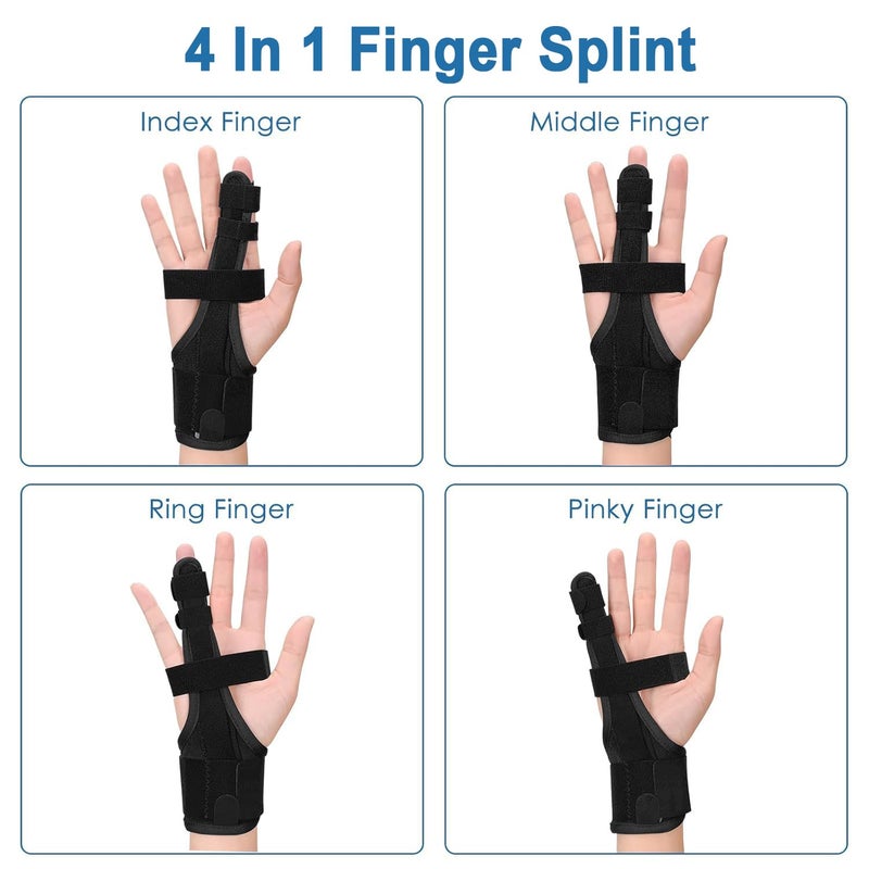 PKSTONE Full Trigger Finger Splint - Hand and Wrist Brace Support for Sprains, Pain Relief, Arthritis, Tendonitis, Fractured Finger - Adjustable Locking Straightener - Image 2