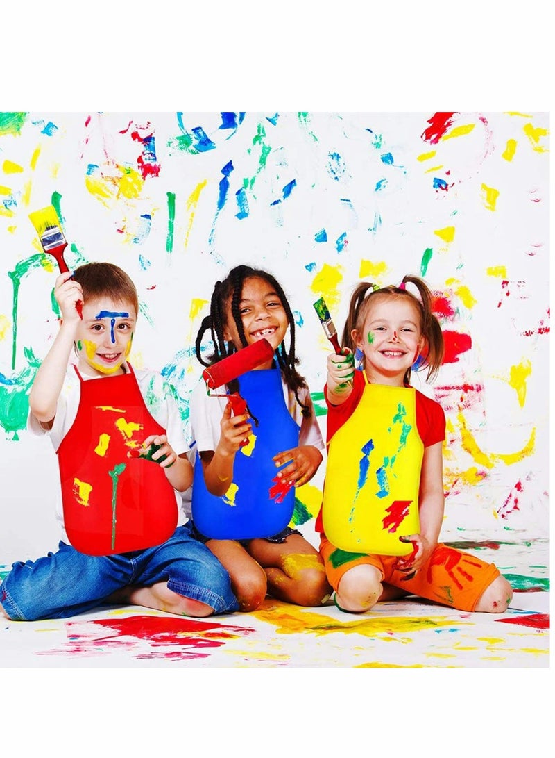 Children's Painting Aprons Set of 12, Kids Art Smocks for Cooking, Baking, and Crafts - Assorted Colors - Image 2