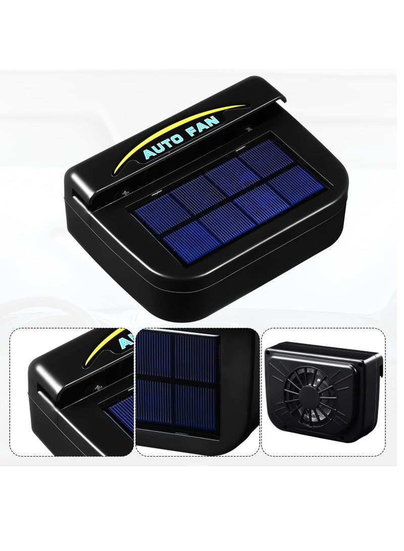 Excefore 3 Pcs Solar Powered Car Ventilator Vehicle Exhaust Fan Solar Powered Fan Car Window Fan Automobile Cool Fan Cooler Ventilation System Radiator for Car Windshield Air Circulation - Image 3
