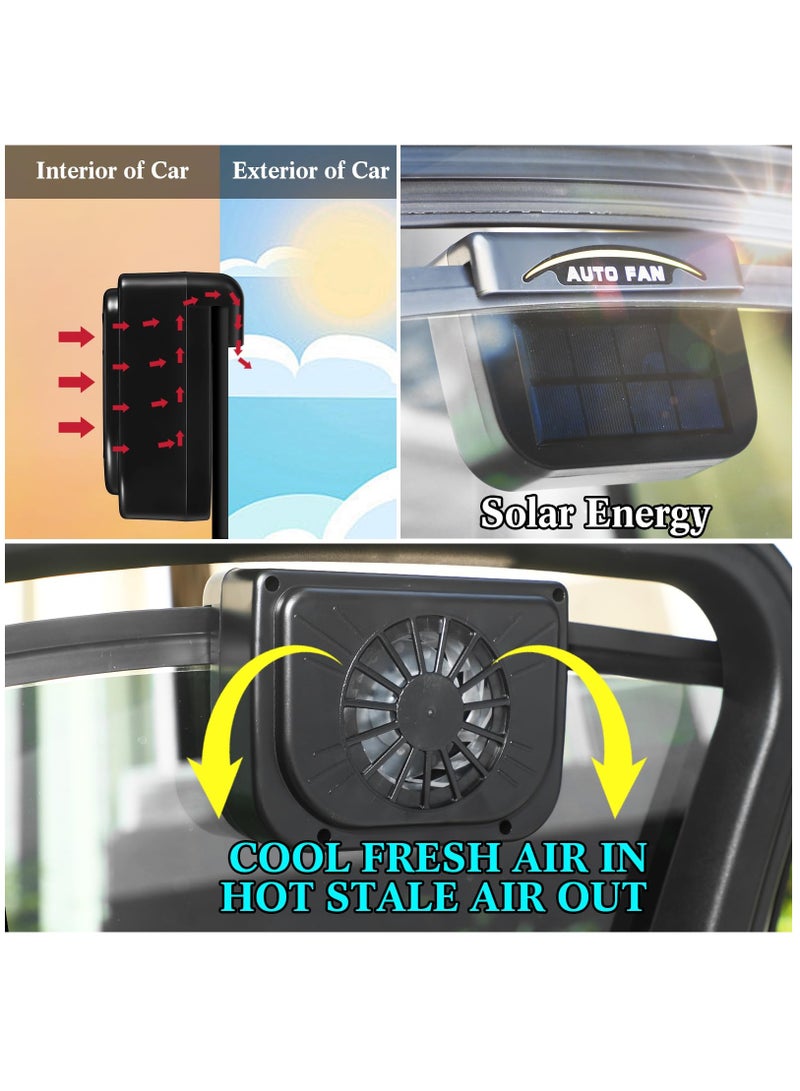 Excefore 3 Pcs Solar Powered Car Ventilator Vehicle Exhaust Fan Solar Powered Fan Car Window Fan Automobile Cool Fan Cooler Ventilation System Radiator for Car Windshield Air Circulation - Image 4