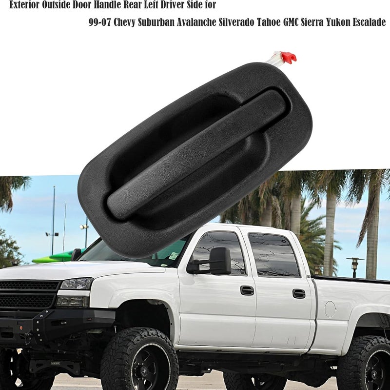 HHCSOP Rear Left Driver Exterior Door Handle for Chevy Suburban, Avalanche, Silverado, Tahoe, GMC Sierra, Yukon, Escalade (1999-2007) - Image 3