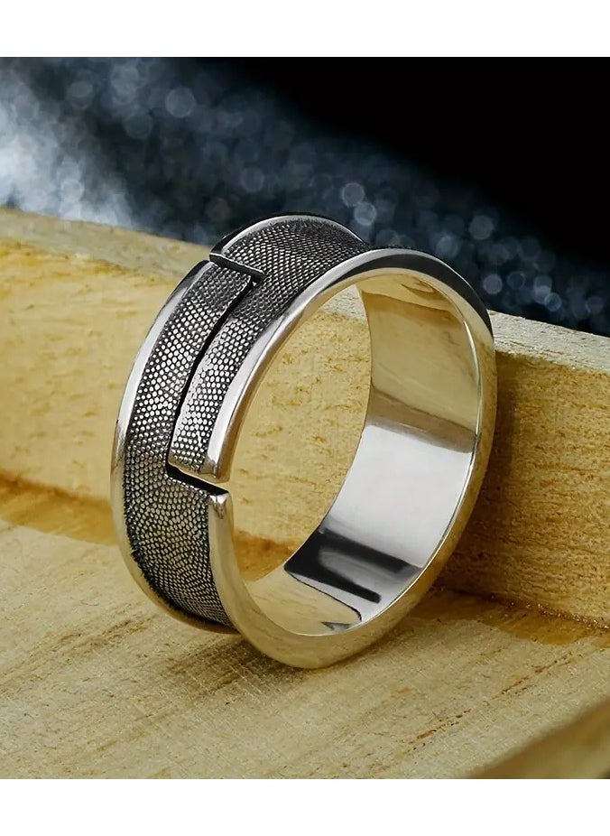 Home Clearance Sale - Stylish Men's Retro Silvery-Tone Open Ring Zinc Alloy Perfect for Daily Wear & Special Occasions - Image 1