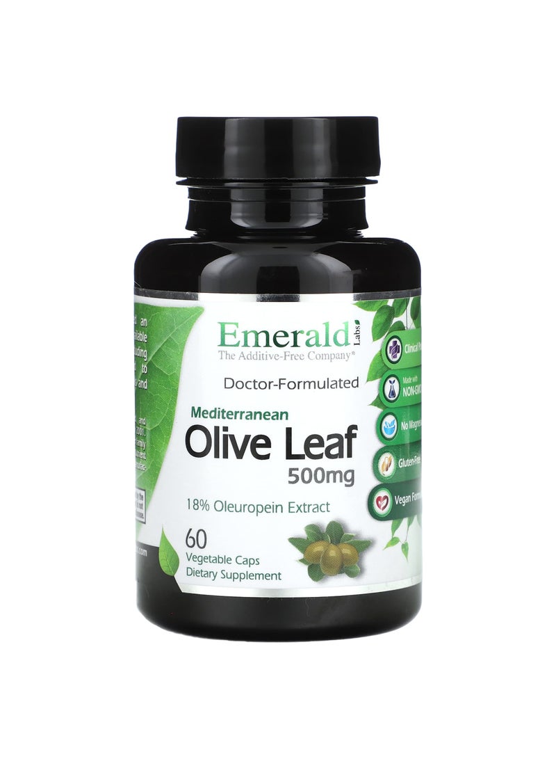 Emerald Laboratories Mediterranean Olive Leaf , 500 mg, 60 Vegetable Caps