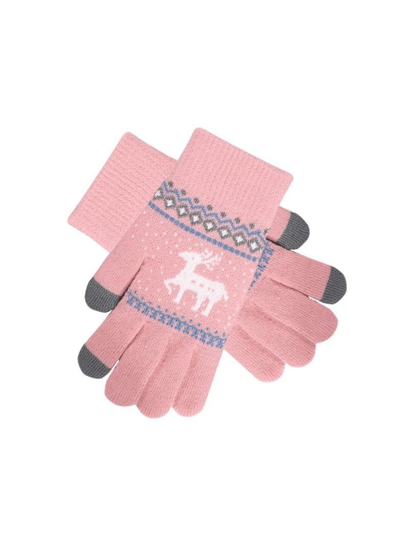 Golovejoy Women's Warm Plush Windproof And Cold Proof Lovely Gloves 