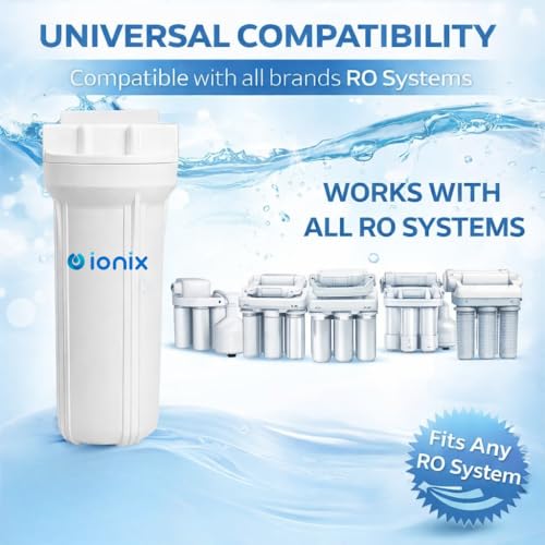 IONIX Pre Filter for Water Purifier, Compatible for All RO/UV/UF Water Purifier Brand and Non Branded,Comes with Both 1/4 Adapter & Pipe ro pre Filter housing Set, 1 Set, White - Image 3
