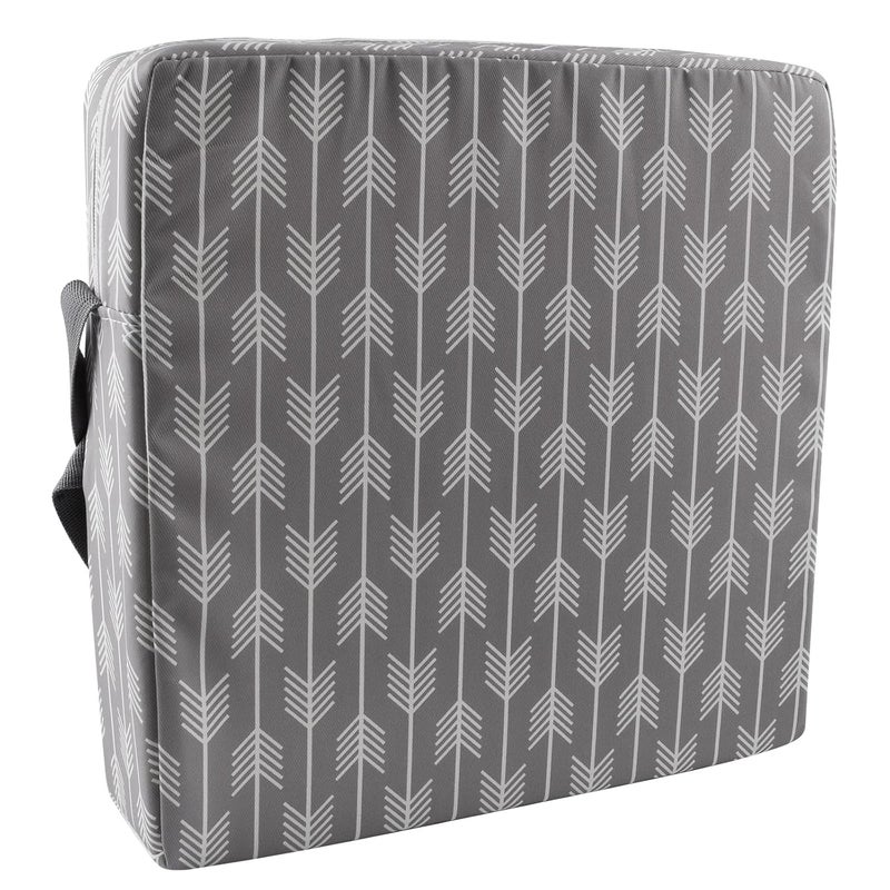 SUNMALL Dining Chair Heightening Cushion Portable Dismountable Adjustable Highchair Booster for Baby Toddler Kids Infant Washable Thick Chair Seat Pad Mat (Grey Arrow) - Image 1
