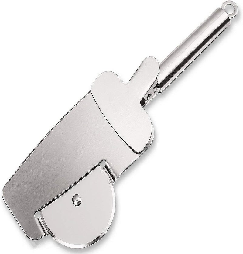 we3 Pizza Cutter Wheel 4 in 1 Design, Super Sharp Slicer, Very Easy to Cut & Serve, All Stainless Steel, Dishwasher Safe - Image 1