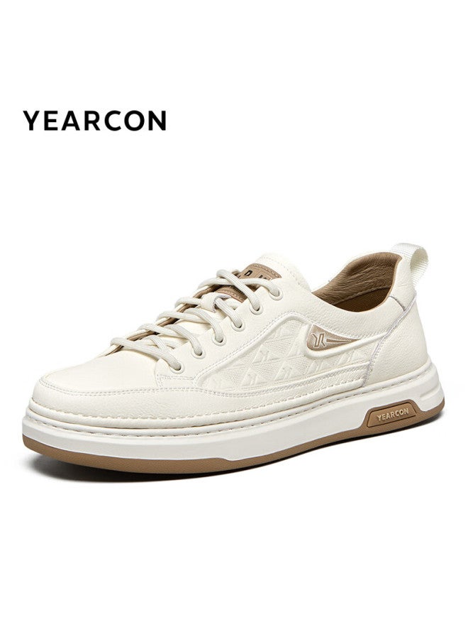 YEARCON Yierkang Men's Fashion Casual Shoes Work Out Leisure Shoes With Thick Sole - Beige 57668w - Size 41 - Image 2