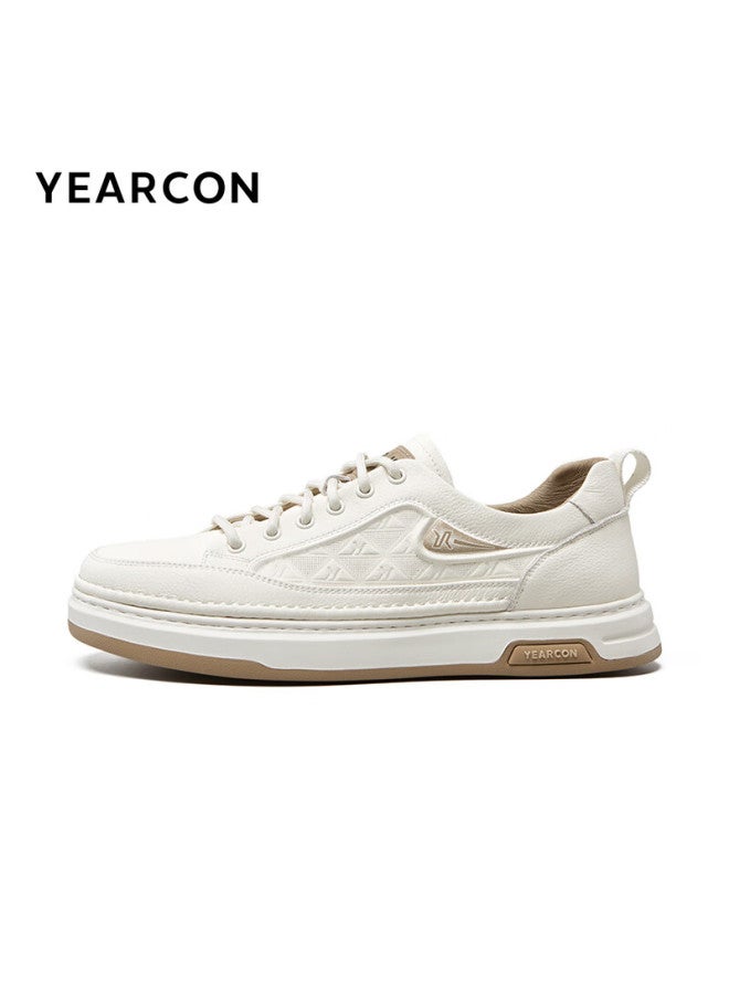 YEARCON Yierkang Men's Fashion Casual Shoes Work Out Leisure Shoes With Thick Sole - Beige 57668w - Size 41 - Image 3