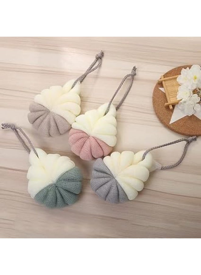 ليفة استحمام 4 قطع – ألوان متعددة لتنظيف البشرة وتقشير ناعم ومنعش - Image 3