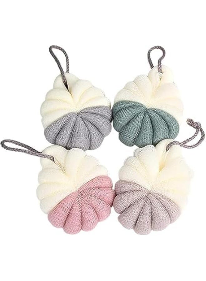 ليفة استحمام 4 قطع – ألوان متعددة لتنظيف البشرة وتقشير ناعم ومنعش - Image 4