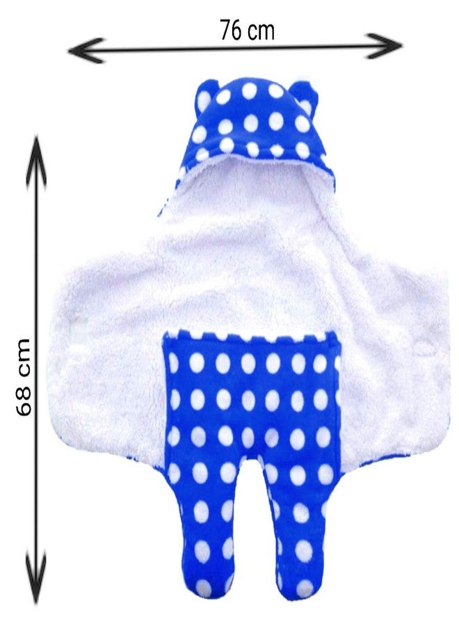 First Kick New Born Sleeping Bag Combo Pack of Super Soft Wearable Baby Wrapper Durable Fleece Polyester Cum Baby Sleeping Bag for Boys Girls (76cm x 70cm, 0-6 Months) Pack of 2 Stars RoyalBlue, Pink - Image 3