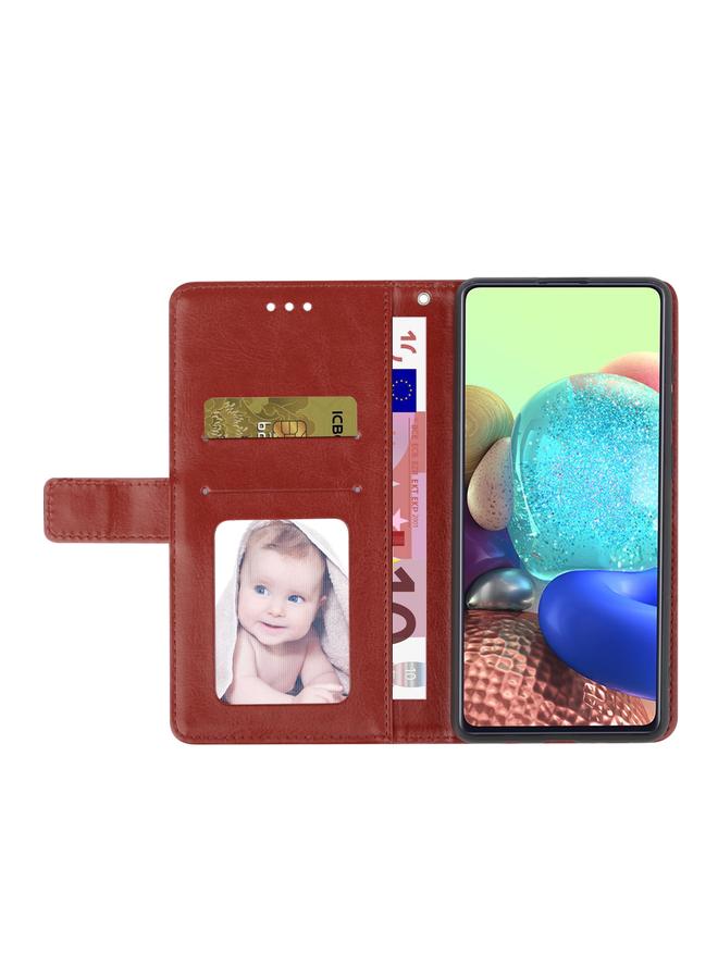 اس-توب جراب هاتف OPPO F17 Y بخياطة أفقية من الجلد القابل للطي - Image 4