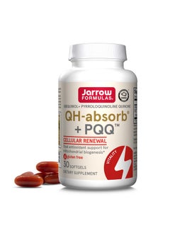 جارو فورملاز Jarrow Formulas QH-Absorb + PQQ، مكمل غذائي، يدعم مضادات الأكسدة للتكوين الحيوي للميتوكوندريا وإنتاج الطاقة الخلوية وصحة القلب والأوعية الدموية، 30 كبسولة هلامية، إمداد لمدة 30 يومًا  - Image 1