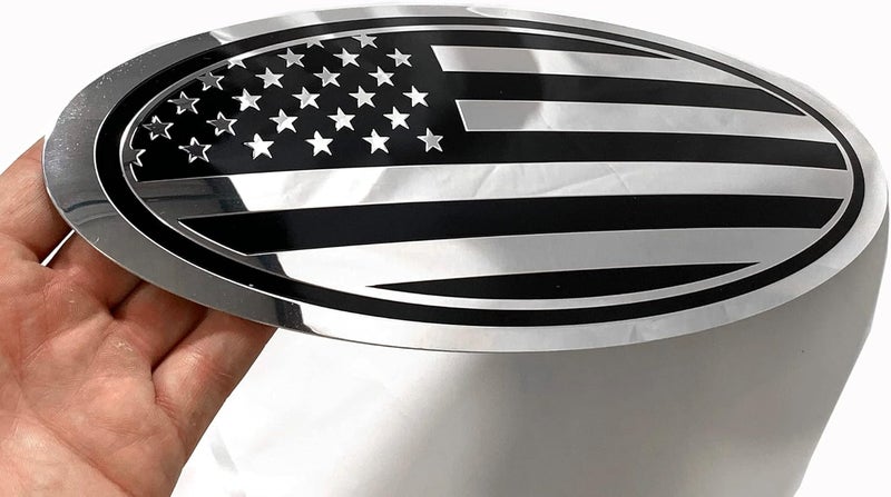 eVerHITCH 12 inch Oval Overlay Metal Badge Emblem for F250 F350 F-250 F-350 F-450 F-550 (Chrome, 12") - Image 1