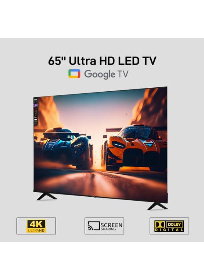 GEEPAS 65" Smart Ultra HD LED Google TV with Dolby Audio, Chromecast, Licensed Apps & Multiple Ports  - Image 3