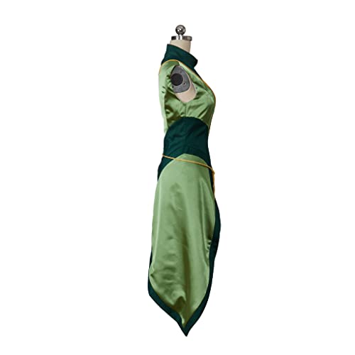 RocailleCos Keyleth Cosplay Costume Halloween Uniform Green Half-elf Dress Suit for Adult Women (S, multicolored) - Image 4