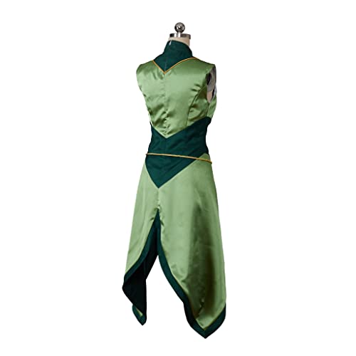 RocailleCos Keyleth Cosplay Costume Halloween Uniform Green Half-elf Dress Suit for Adult Women (S, multicolored) - Image 5