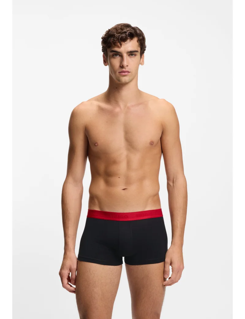 HUGO Three-pack of trunks in stretch cotton