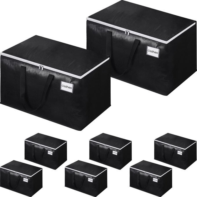 EXTRA LARGE MOVING BOXESMOVING BAGS WITH ZIPPER CARRYING HANDLES AND TAG POCKETMOVING SUPPLIES FOR SPACE SAVINGTOTES FOR STORAGE FOR MOVING STORAGE CAMPING AND TRAVEL 125L8 PACK