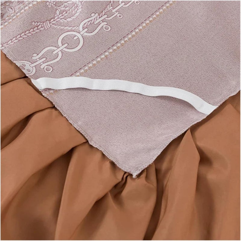 Ruffle Bed Skirt 3pcs Retro Ice Silk Bed Skirt Set Double Layer Lace Cover Smooth Bedding Adult Bedroom Decor(Color-07,200X220cmx38cm 3pcs) - Image 5