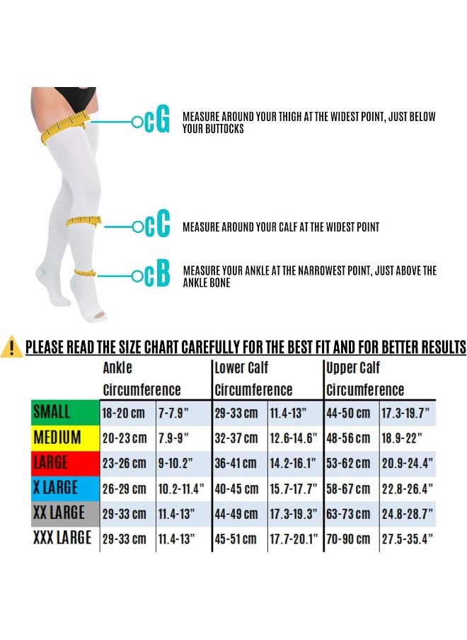 invera - invera Anti Embolism Compression Stockings, Thigh High Unisex Ted Hose Socks 15-20 mmHg Moderate Level - Image 1