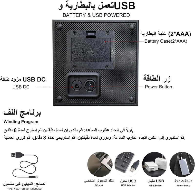 دوكوين DUKWIN علبة تدوير ساعة واحدة مع مصدر طاقة مزدوج، وسادة ساعة قابلة للتعديل، غطاء غبار، محرك فائق الهدوء، صندوق خشبي دوار للساعة للسفر وأفضل هدية للرجال والنساء - Image 3