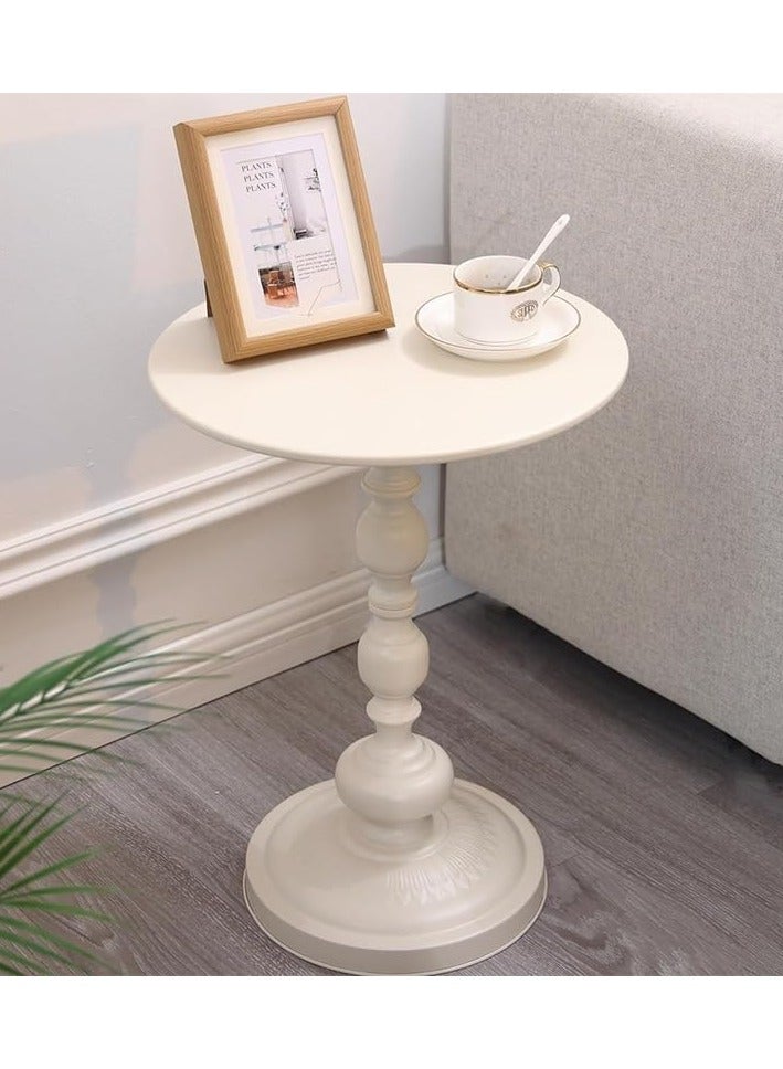 DubaiGallery Movable Round Small Coffee Table 2 Layer Cart Living Room Cart，2-Tier Round End Table/Bedside Table,Storage Table, Mid Century Modern Coffee Table with for Sofa Side Table - Image 2