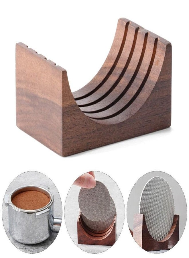 Hobbyme 51/53/58mm Reusable Coffee Filter With Walnut Wood Holder - Puck Screen Stand Set for Espresso Machine - Image 2