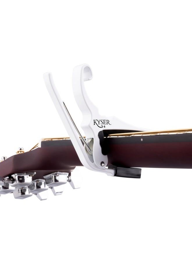 Kyser Quick-Change Capo for 6-string acoustic guitars, White, KG6W - Image 3