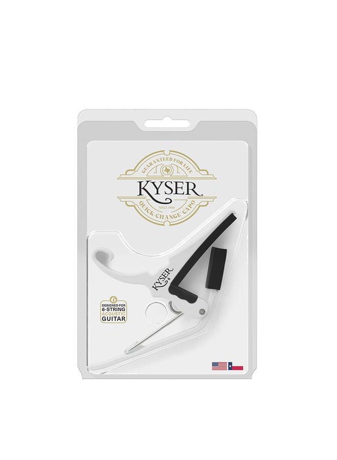 Kyser Quick-Change Capo for 6-string acoustic guitars, White, KG6W - Image 5