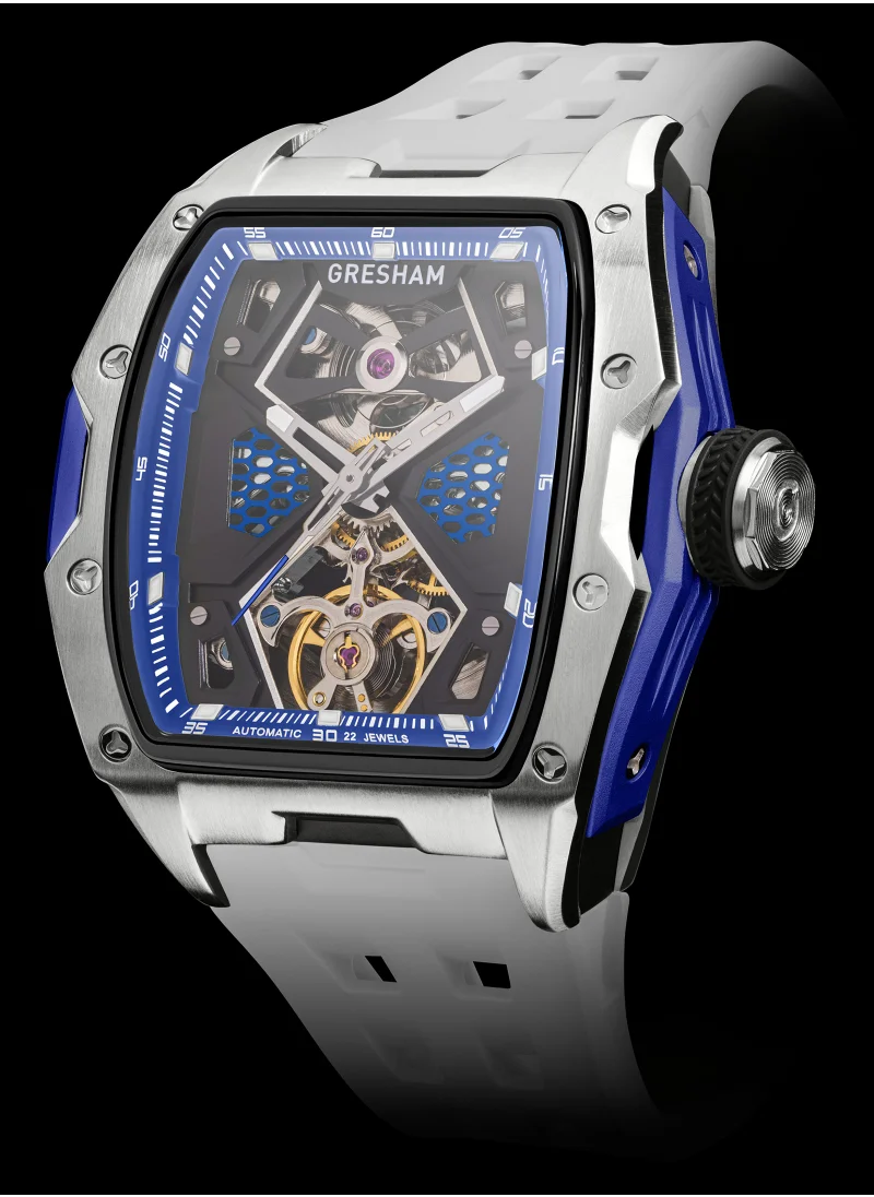 Gresham Gresham Special Edition Stainless Steel White and Blue Men Watch - G1-0001-WHT