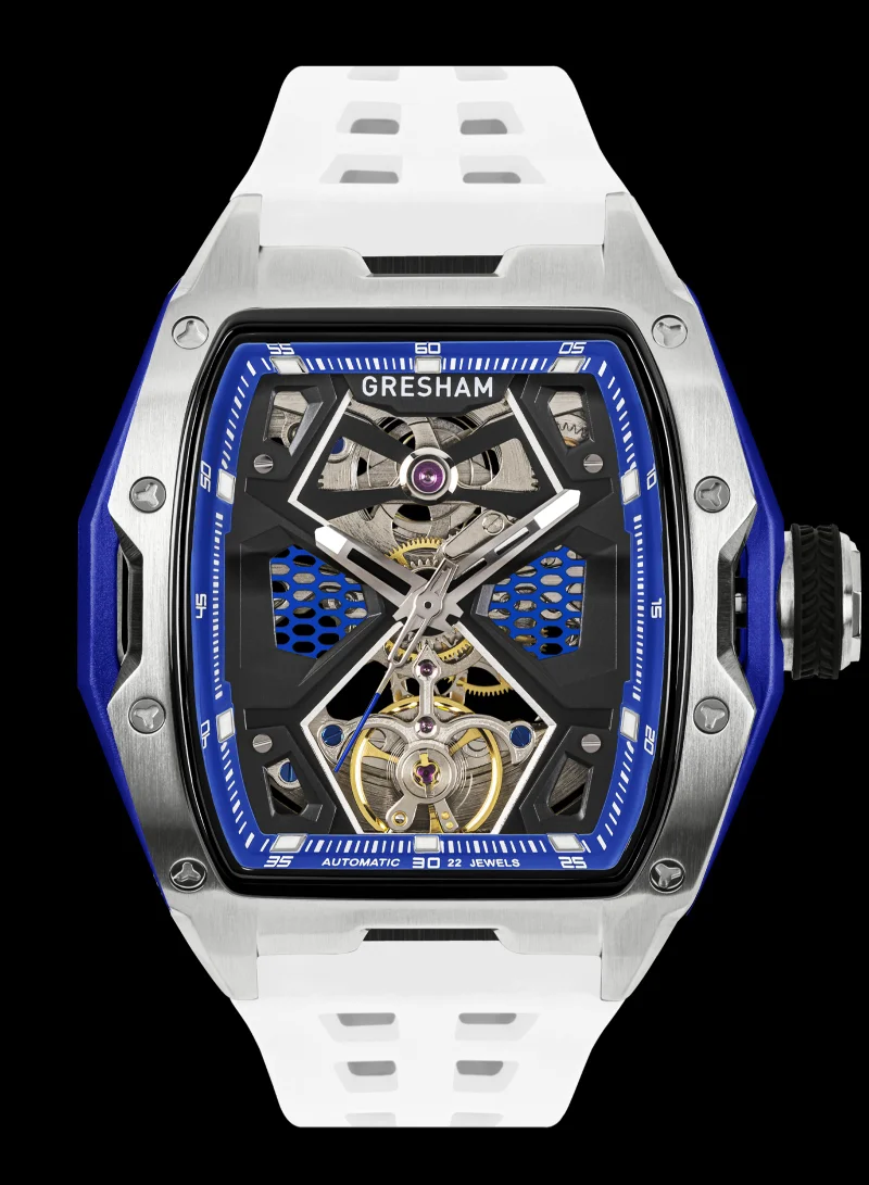Gresham Gresham Special Edition Stainless Steel White and Blue Men Watch - G1-0001-WHT
