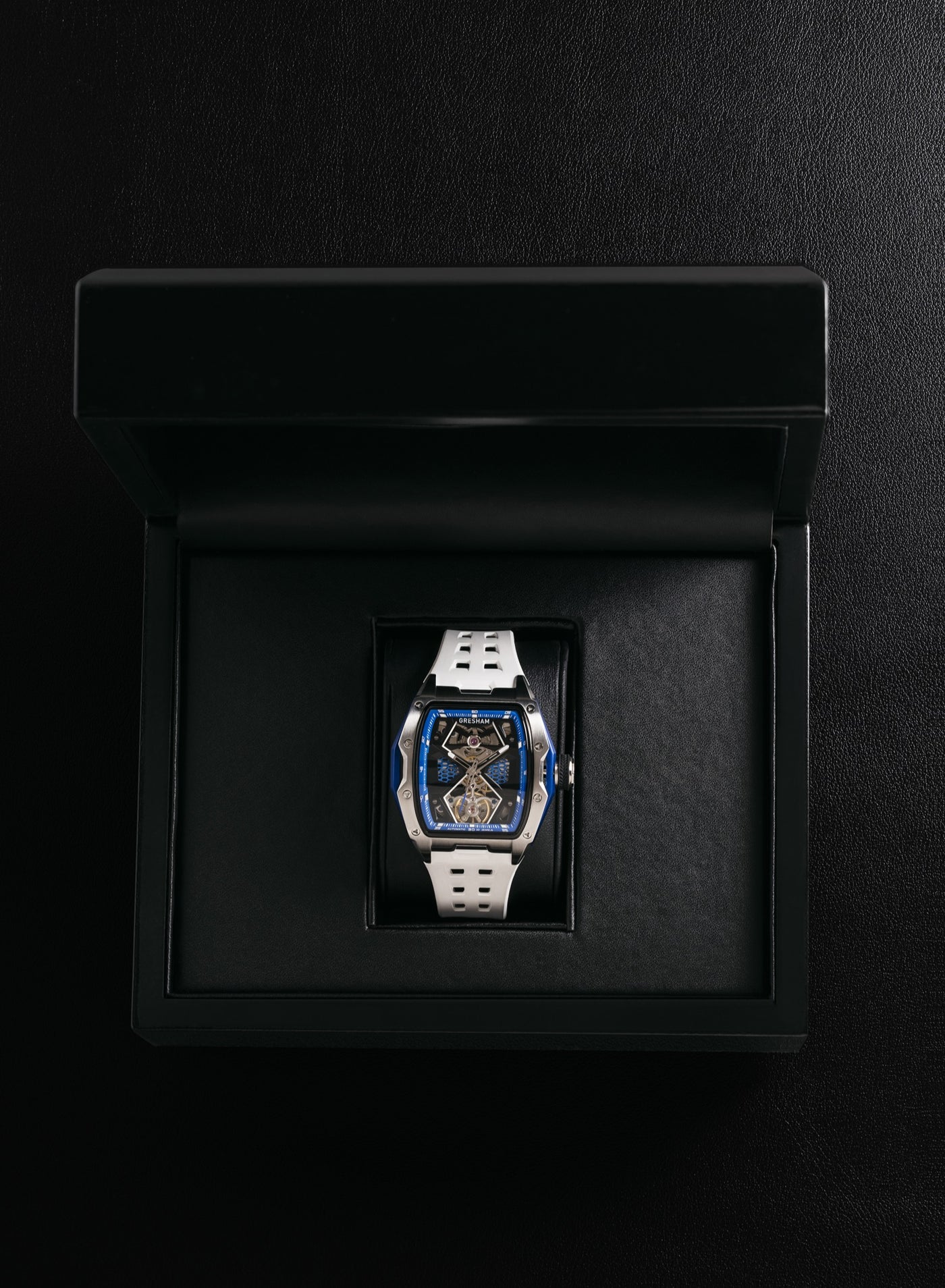 ساعة رجالية جريشام إصدار خاص ستانلس ستيل أبيض وأزر...