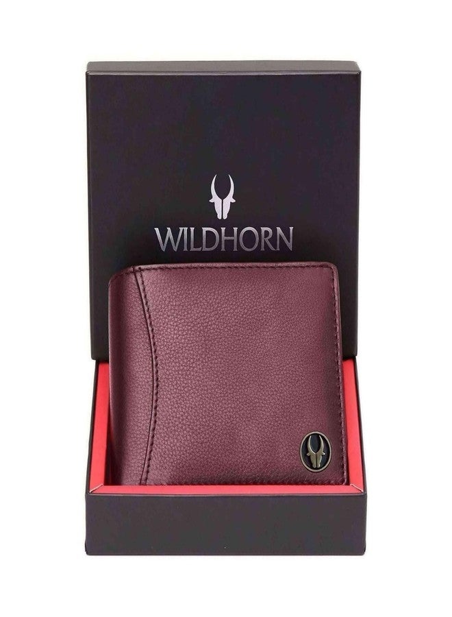 WildHorn Rfid Protected Leather Wallet For Men, Maroon - Image 1