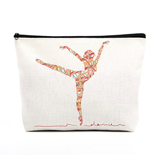 fkovcdy Ballet Makeup Bag Ballerina Ballet Dance Bag Dancer Gifts for Ballet Lovers Dance Teacher Ballet Recital Gift Toiletry Bag Zipper Pouch for Women Friends Birthday - Image 1