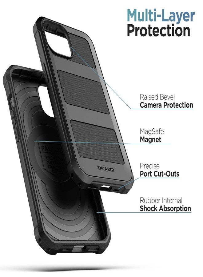 إنكاسد جراب حزام متين 2 في 1 مع غطاء واقٍ، مصمم لهاتف iPhone 15 - حامل هاتف بمشبك معزز وغطاء فائق الحماية - أسود (درع فالكون) متوافق مع MagSafe - Image 5