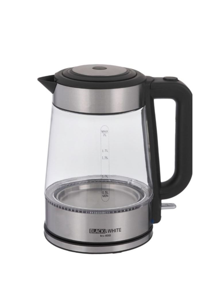 بلاك & وايت غلايه بلاك اند وايت زجاج 2لتر 2200وات اسود KS400 