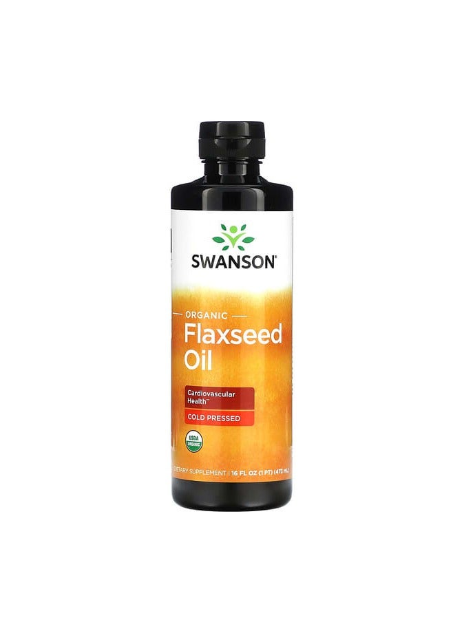 SWANSON Organic Flaxseed Oil, 16 fl oz (473 ml)