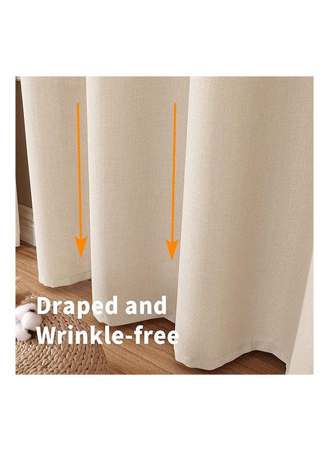 Intex Curtains House Natural Linen Semi Transparent Curtain For Living Rooms And Bedroom With Steel Grommets 2 Pcs  - Image 4