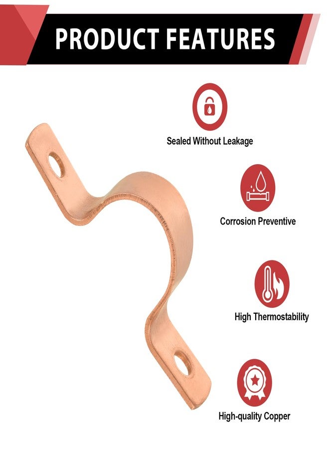 EFIELD Pro 50-Pack EFIELD 1/2-Inch Copper Pipe Straps, Two-Hole Clamp Mount, (COPPER023) - Image 3