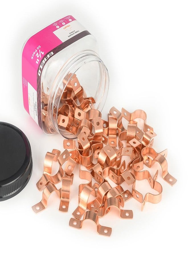 EFIELD Pro 50-Pack EFIELD 1/2-Inch Copper Pipe Straps, Two-Hole Clamp Mount, (COPPER023) - Image 1